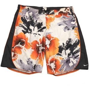 Nike Floral Orange Swim Trunks